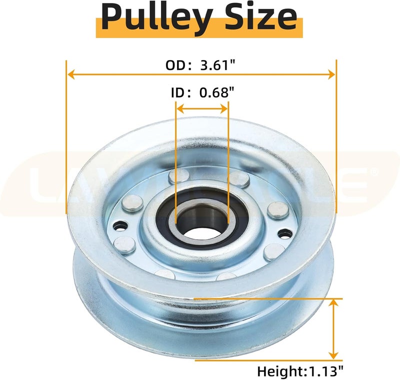 LANEAGLE 2 Pack GY22172 Idler Pulley Replaces John Deere GY22172 Idler Pulley John Deere GY20067 Idler Pulley John Deere GY22172 Pulley for John Deere D140 Idler Pulley L100 L110 L120 L130 Lawn Decks - Image 3